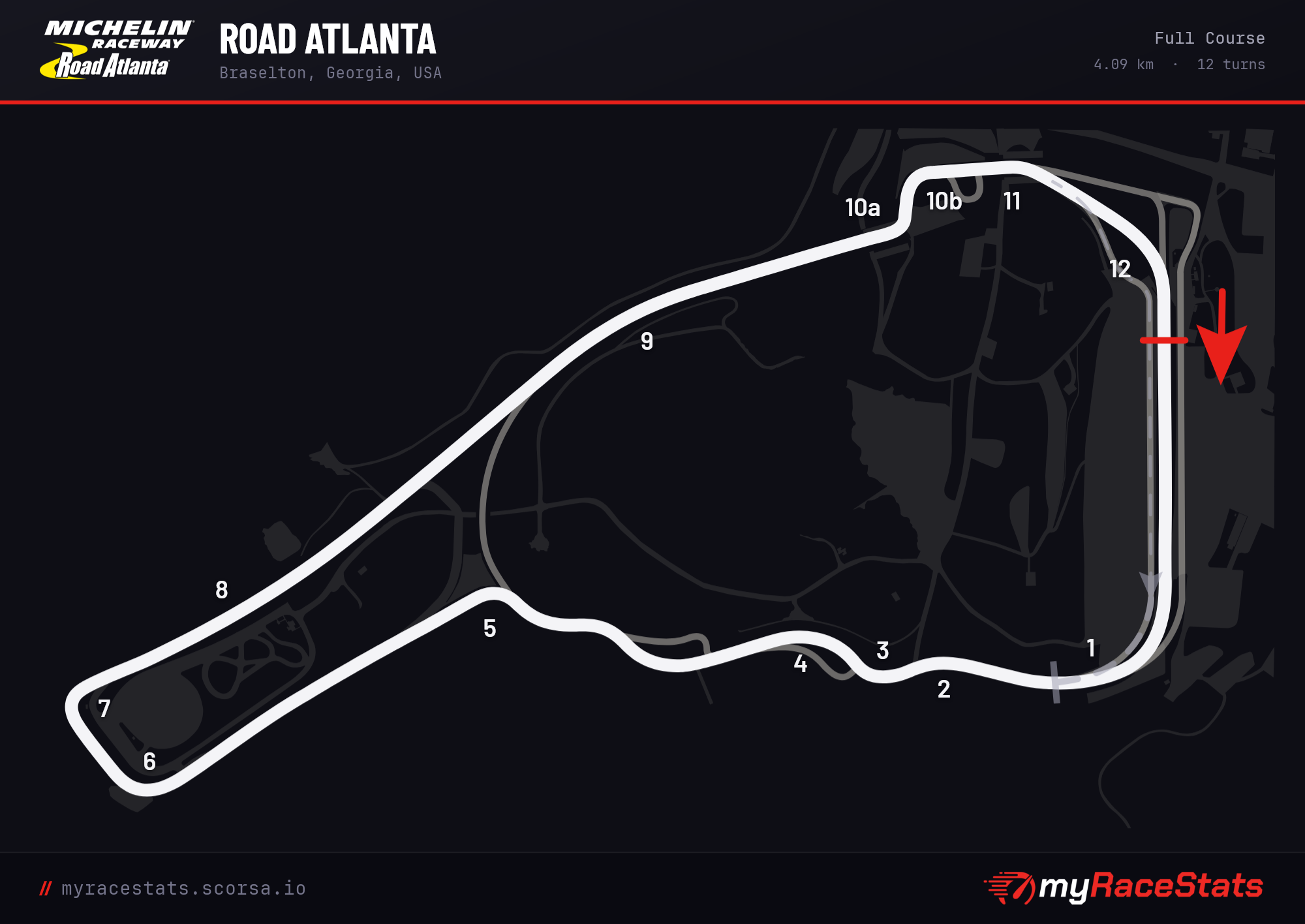 Road Atlanta Full Course track map