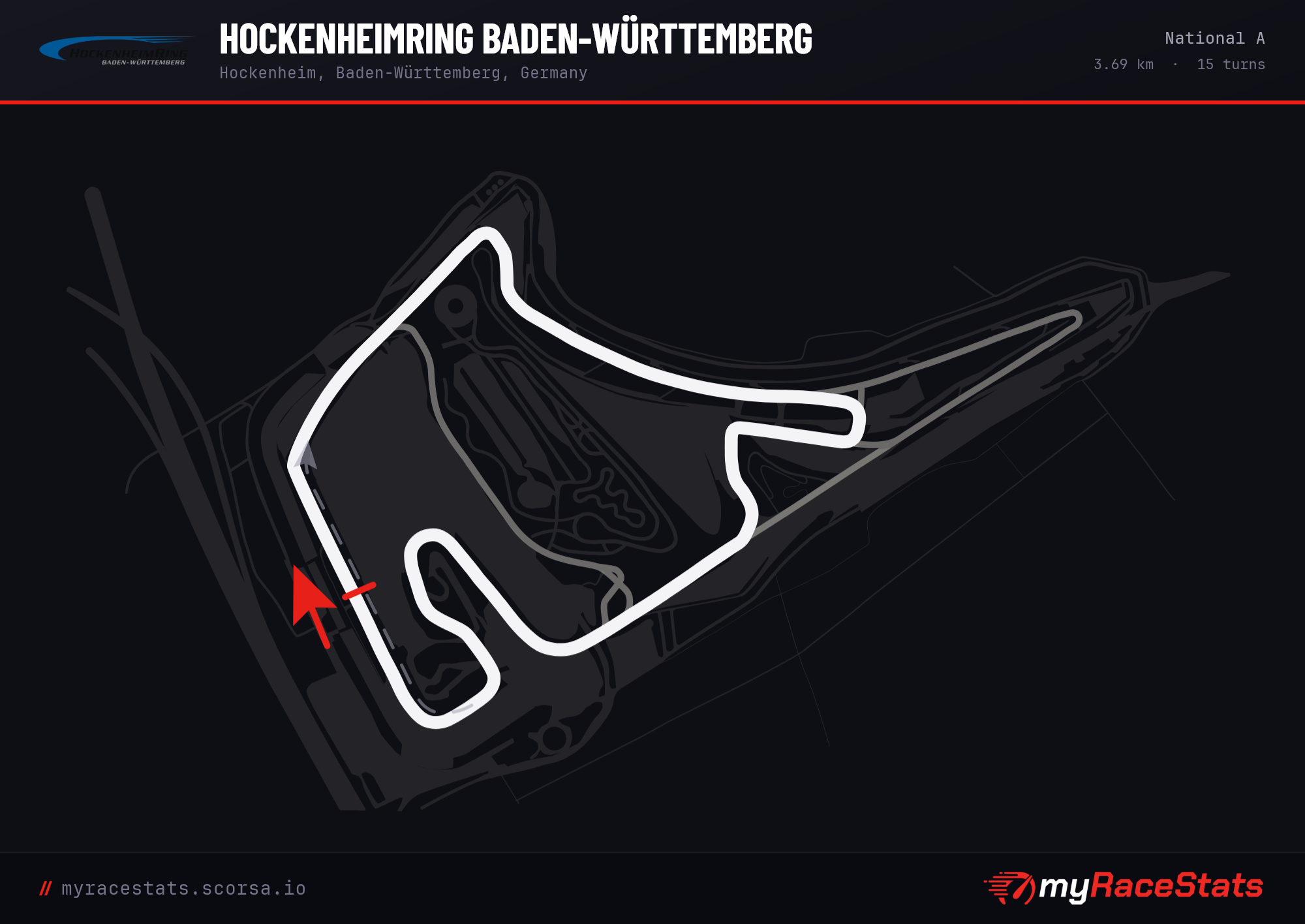 Hockenheimring Baden-Württemberg National A track map