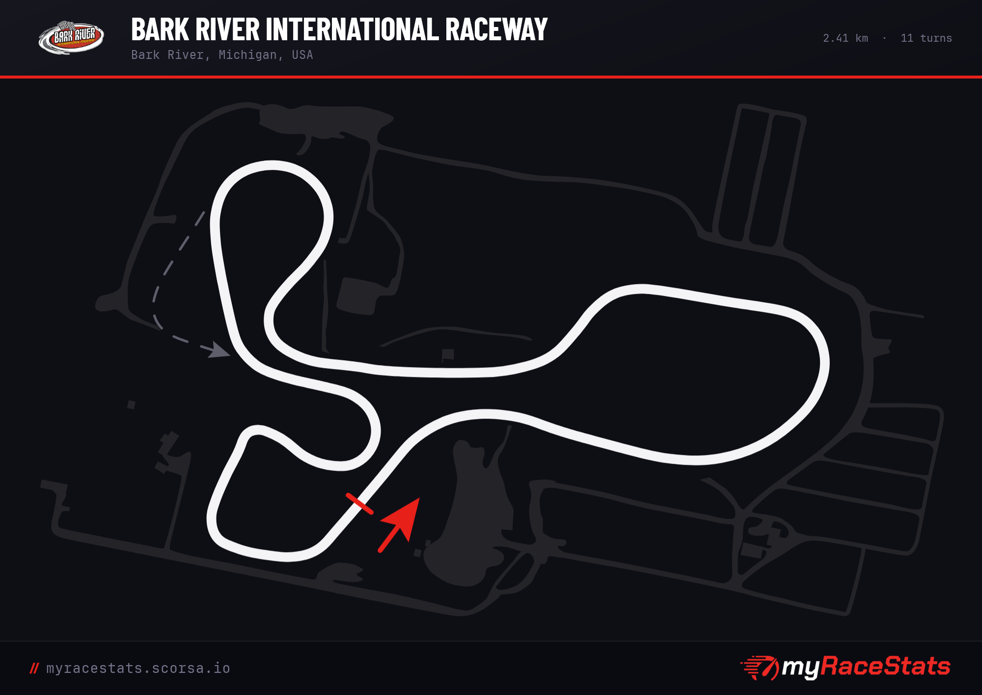 Bark River International Raceway  track map