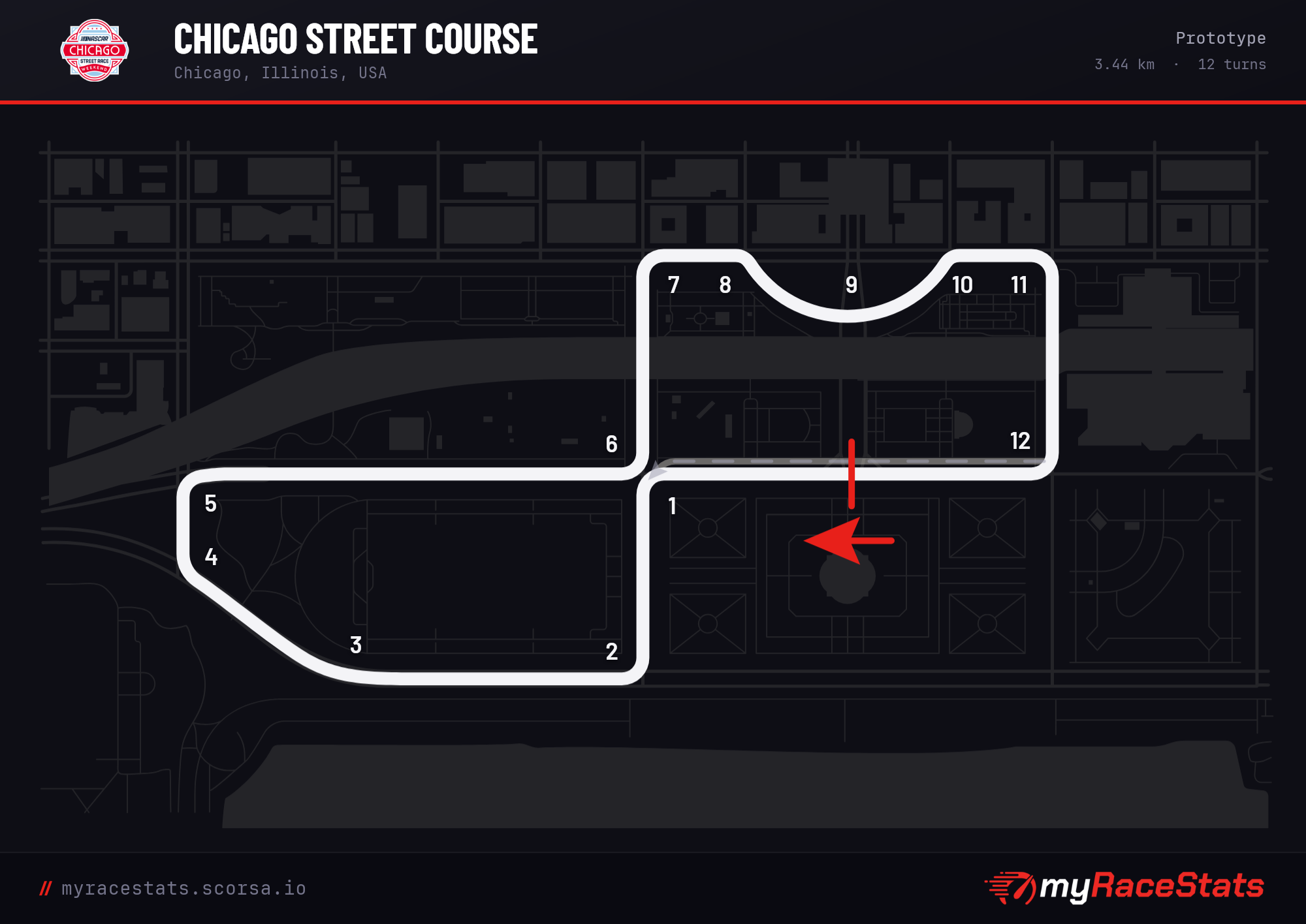 Chicago Street Course Prototype track map
