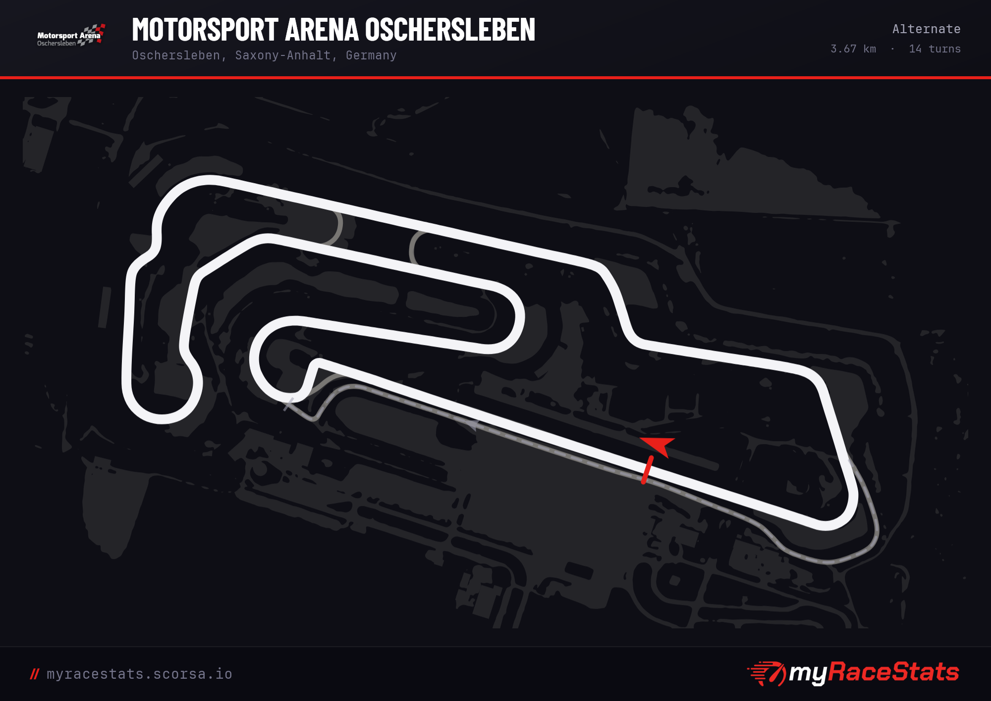 Motorsport Arena Oschersleben Alternate track map