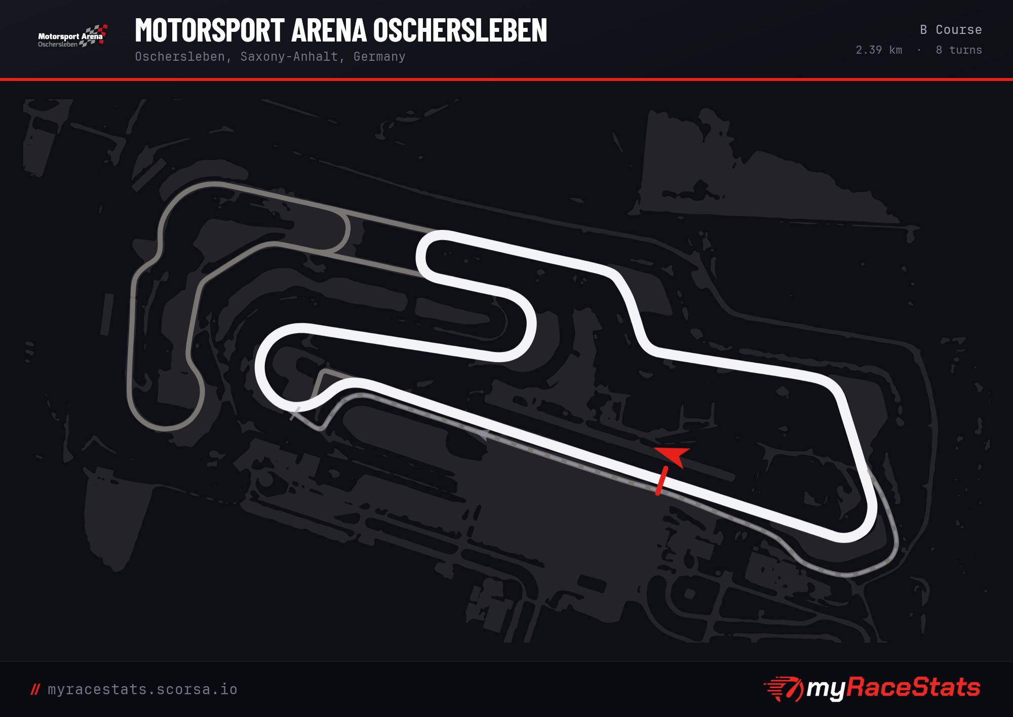 Motorsport Arena Oschersleben B Course track map
