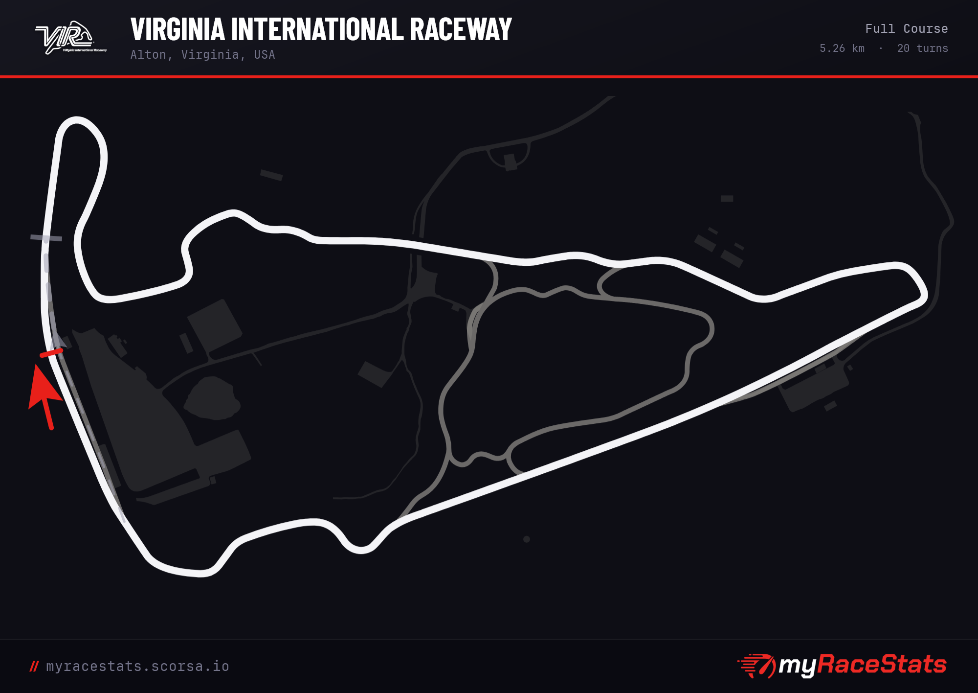 Virginia International Raceway Full Course track map