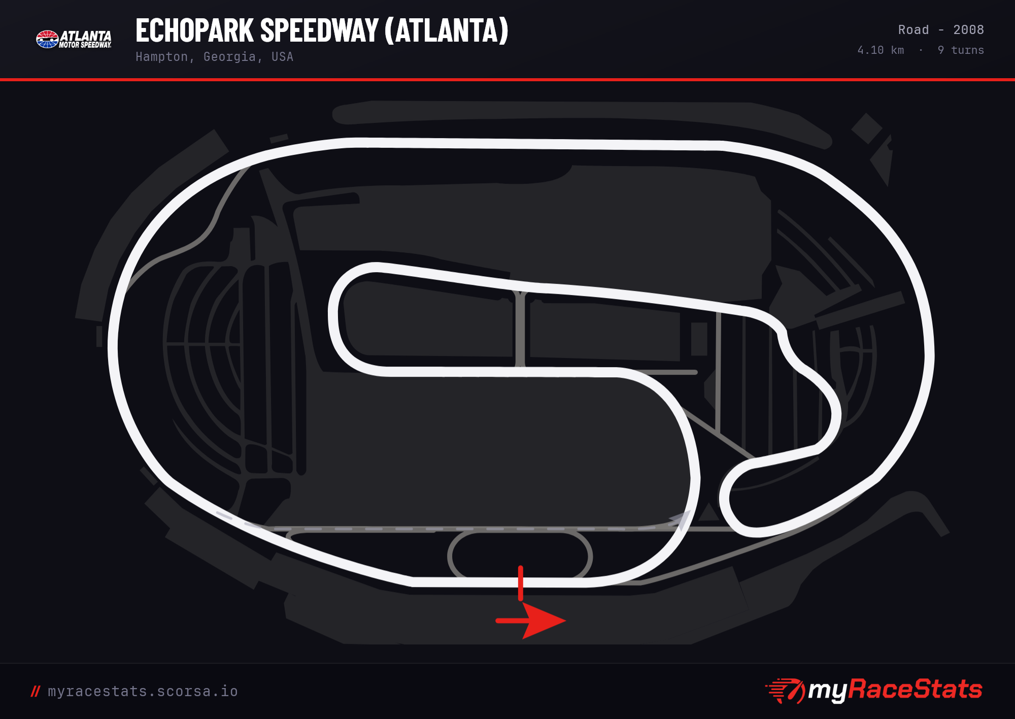 EchoPark Speedway (Atlanta) Road - 2008 track map