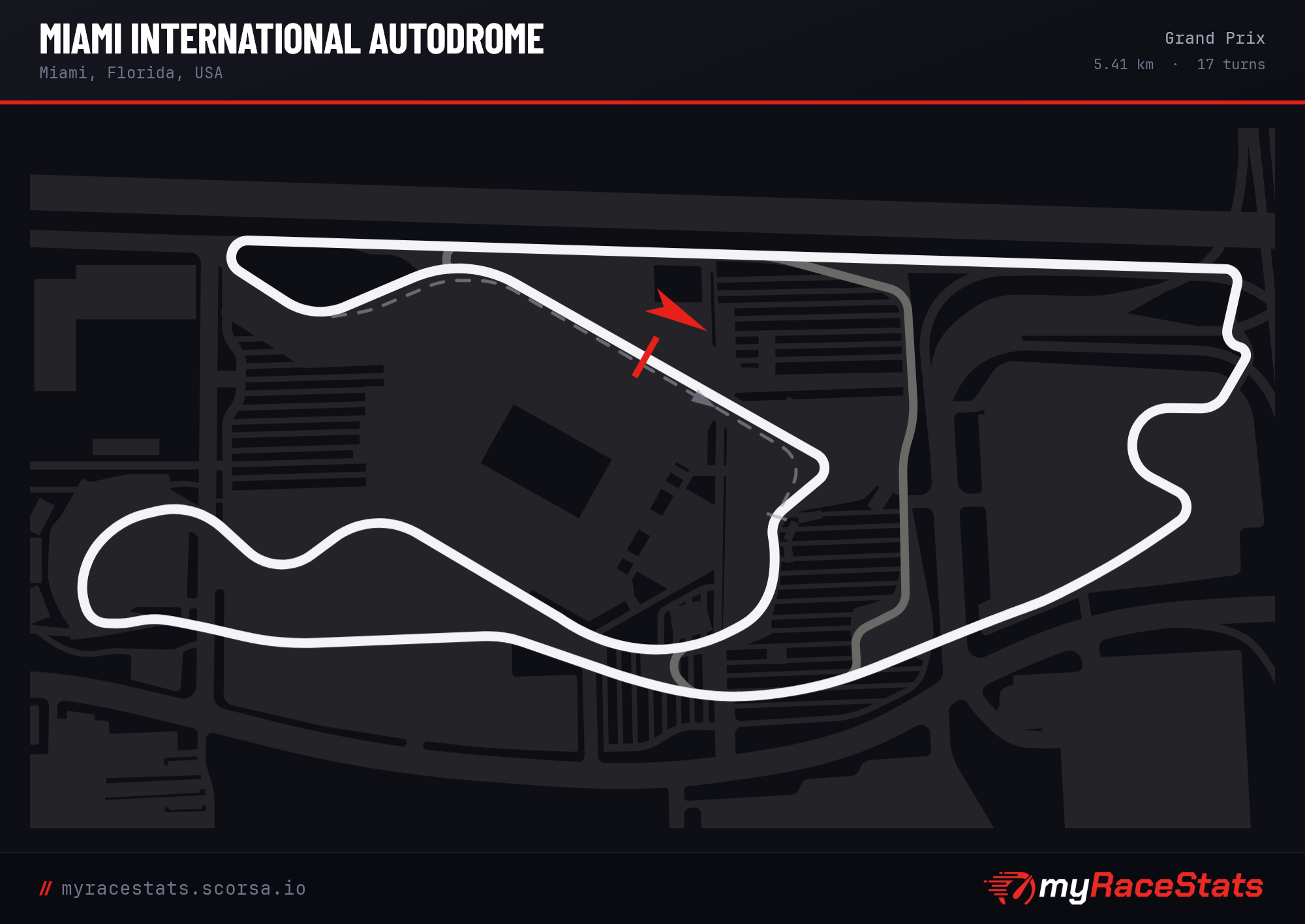 Miami International Autodrome Grand Prix track map