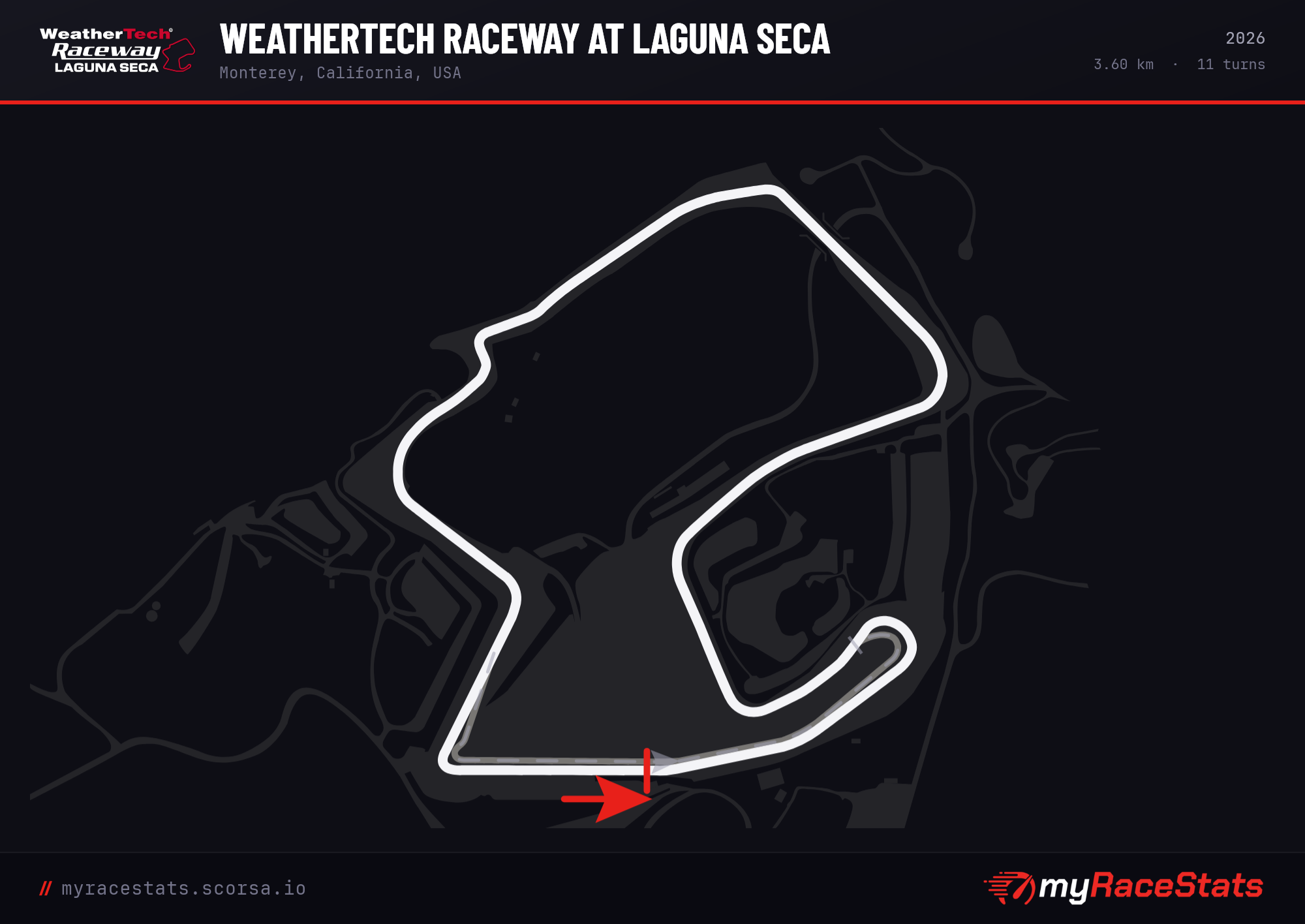 WeatherTech Raceway at Laguna Seca 2026 track map